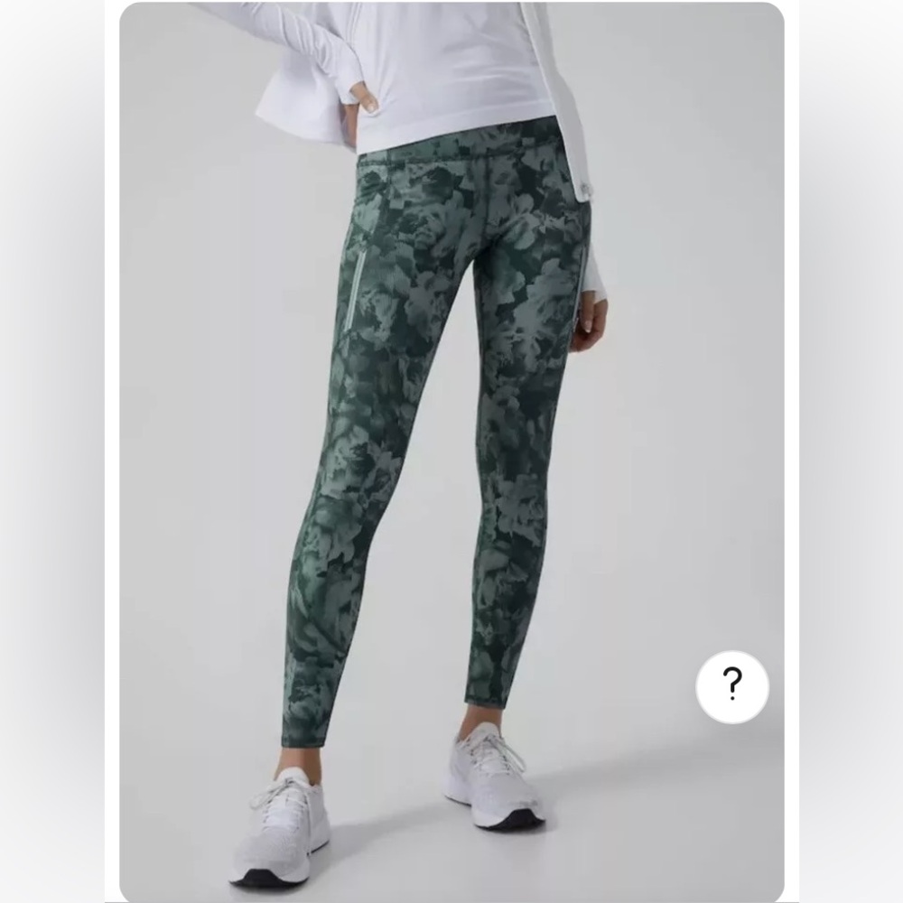 Athleta Rainier Tight in Plush Supersonic - Spliced Floral Minimalist Grey